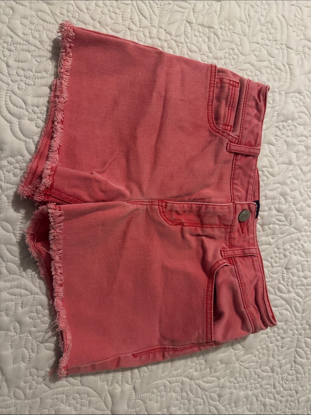 GAP Pink Frayed Hem Denim Shorts
